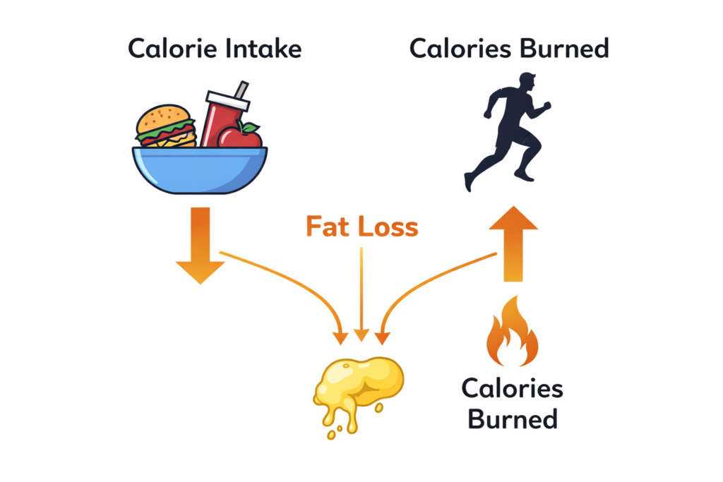 Healthy meal with eggs, chicken, and vegetables for fat loss diet plan
