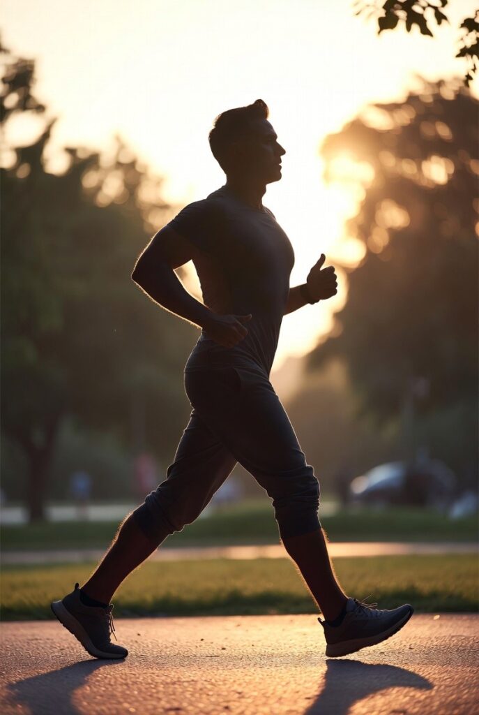 Outdoor walking exercise promoting cardiovascular health and fat burning