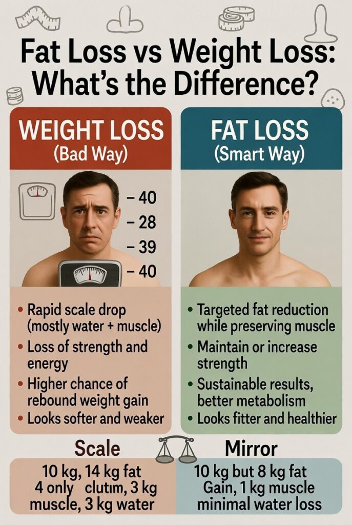 Calorie deficit explained showing how body burns fat for energy in fat loss process