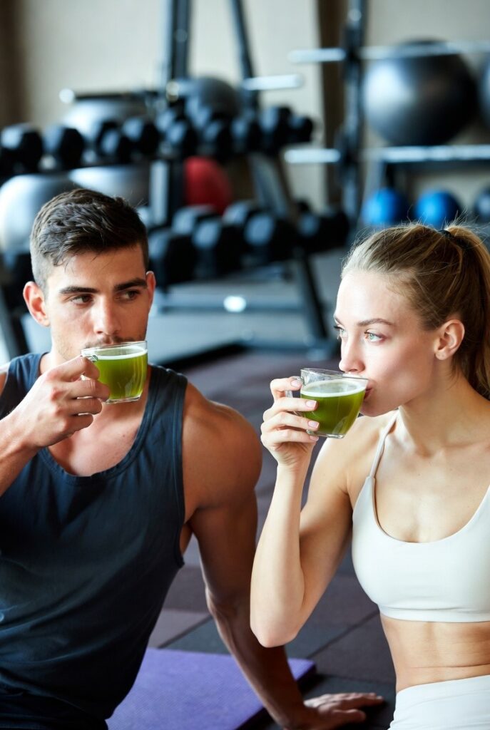 healthy lifestyle setup with green tea diet plan and exercise for weight loss
