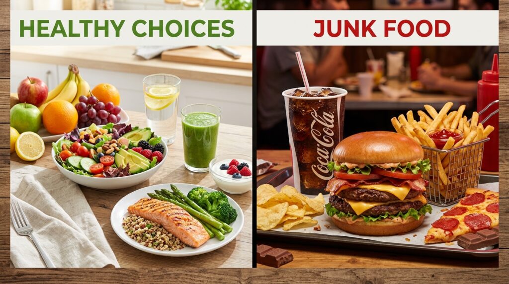 weight loss guide healthy vs unhealthy foods comparison